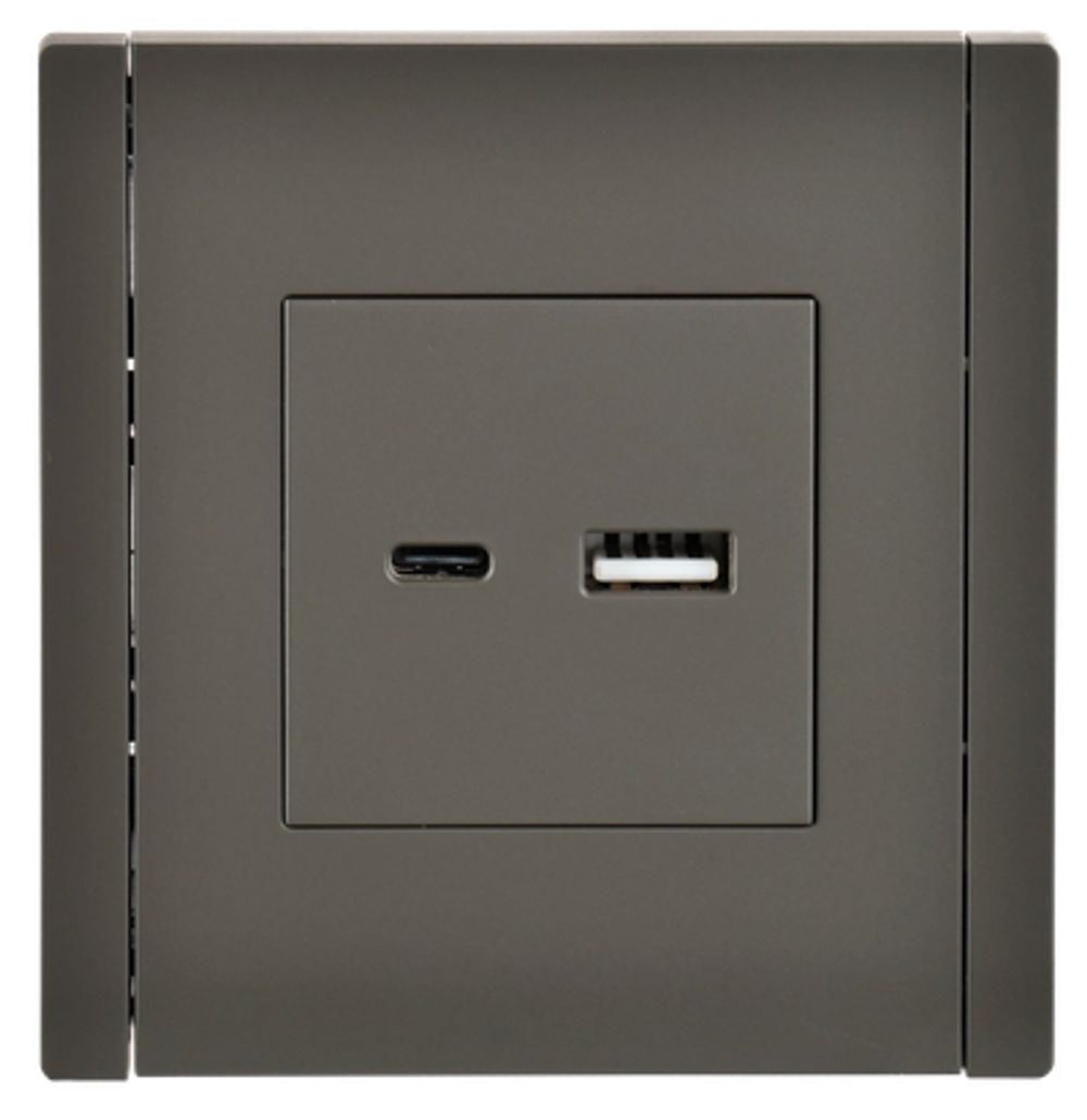 FORTE&PIANO Розетка USB A+C 3,1А FP350 серый IEK