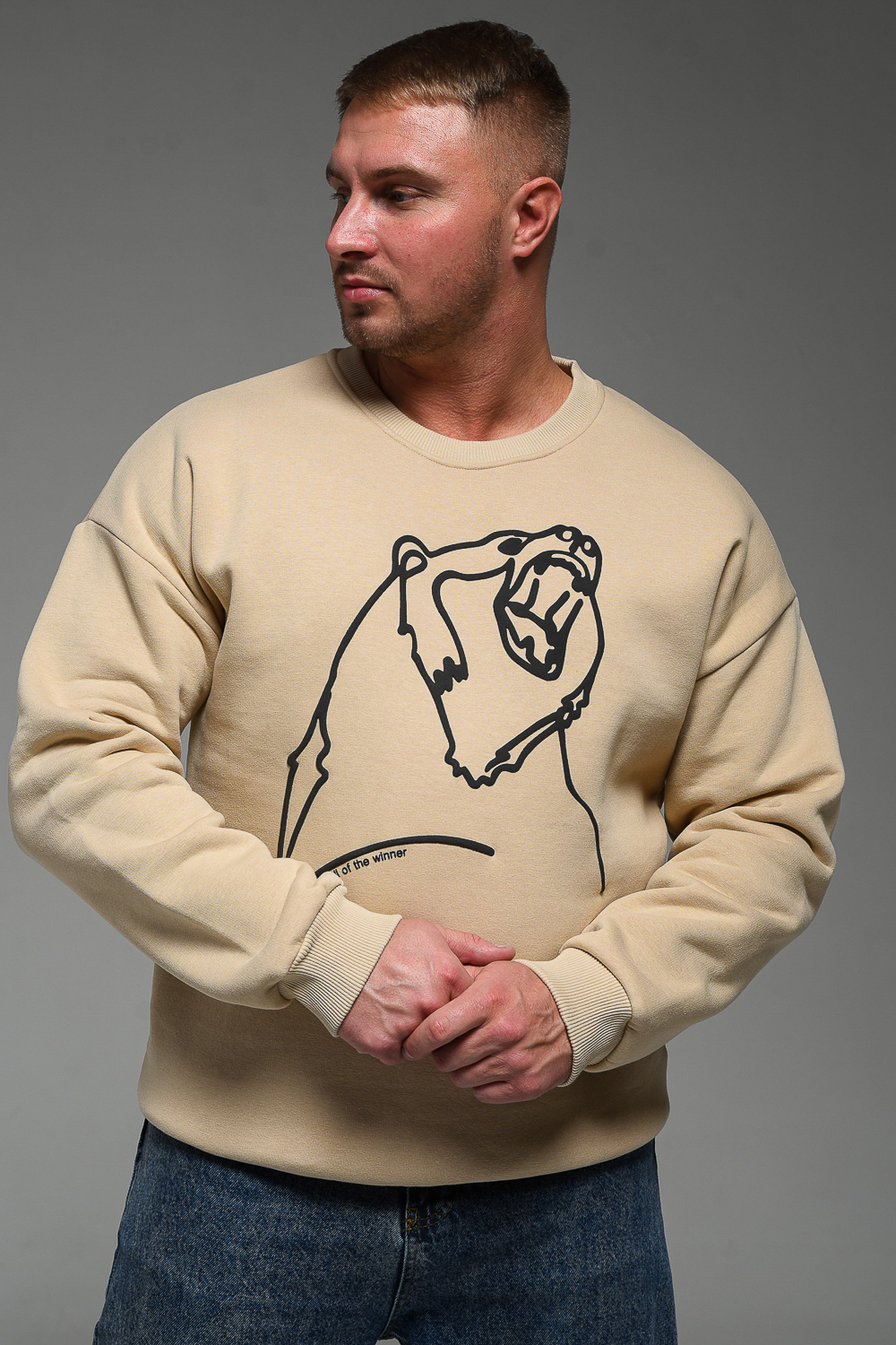 8535 Мужской свитшот оверсайз