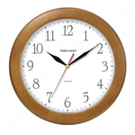 Часы настенные деревянные, модель 01, D 300 мм, стекло минеральное, деревянный обод, цвет-дуб