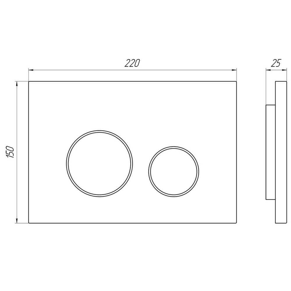 Кнопка инсталляции WP1310 АНИ ПЛАСТ круг ХРОМ глянец