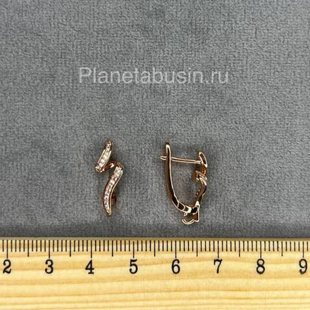 Швензы люкс (Корея) пара с микроцирконами 0542