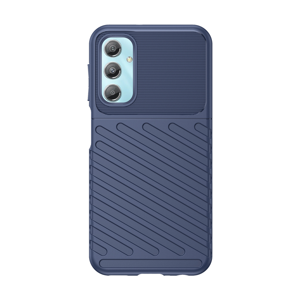 Чехол усиленный синего цвета для Samsung Galaxy A24 4G и Galaxy M34 5G, мягкий отклик кнопок, серия Onyx от Caseport