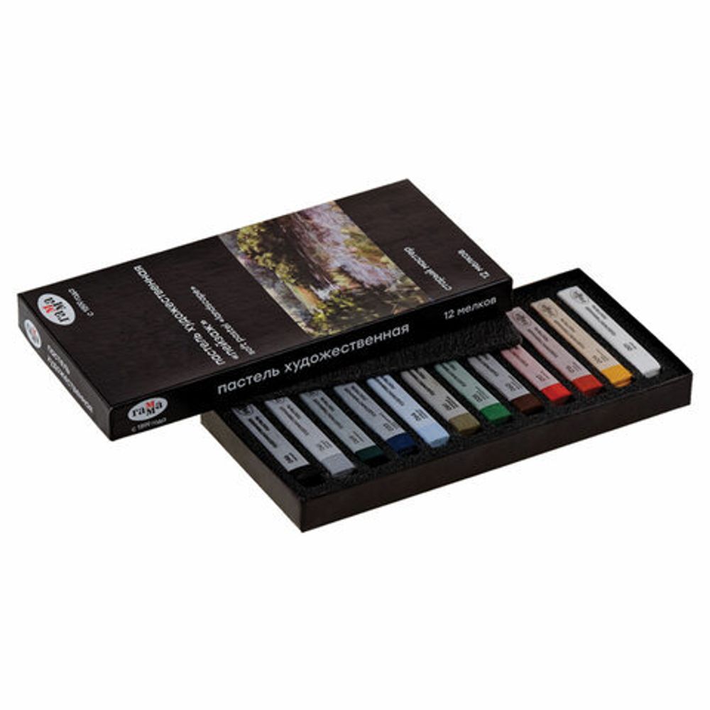 Пастель сухая художественная ГАММА "Старый Мастер. Пейзаж", 12 цветов, квадратное сечение, 2309193
