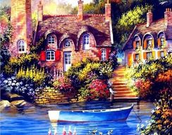 Алмазная вышивка "Причал у дома"