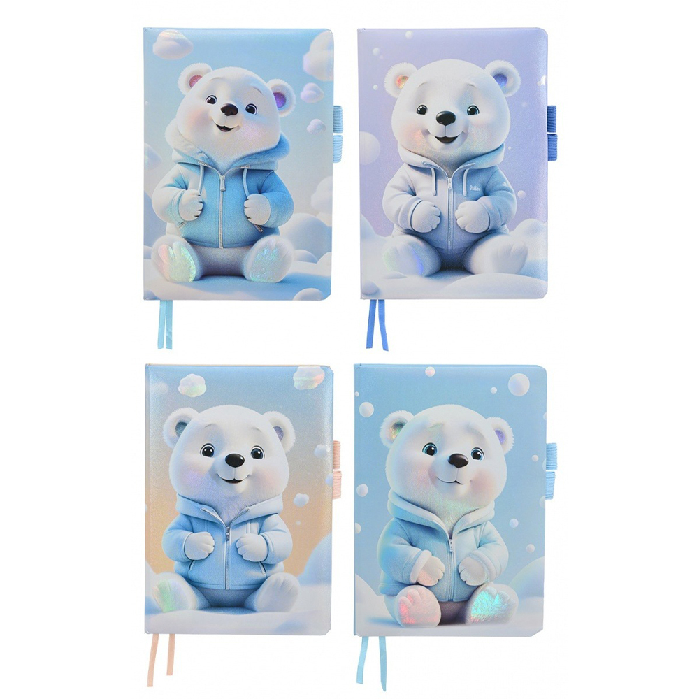 Блокнот Basir, формат А5, серия "Мишка", яркая обложка, 80 листов, размер 21*14.5 см