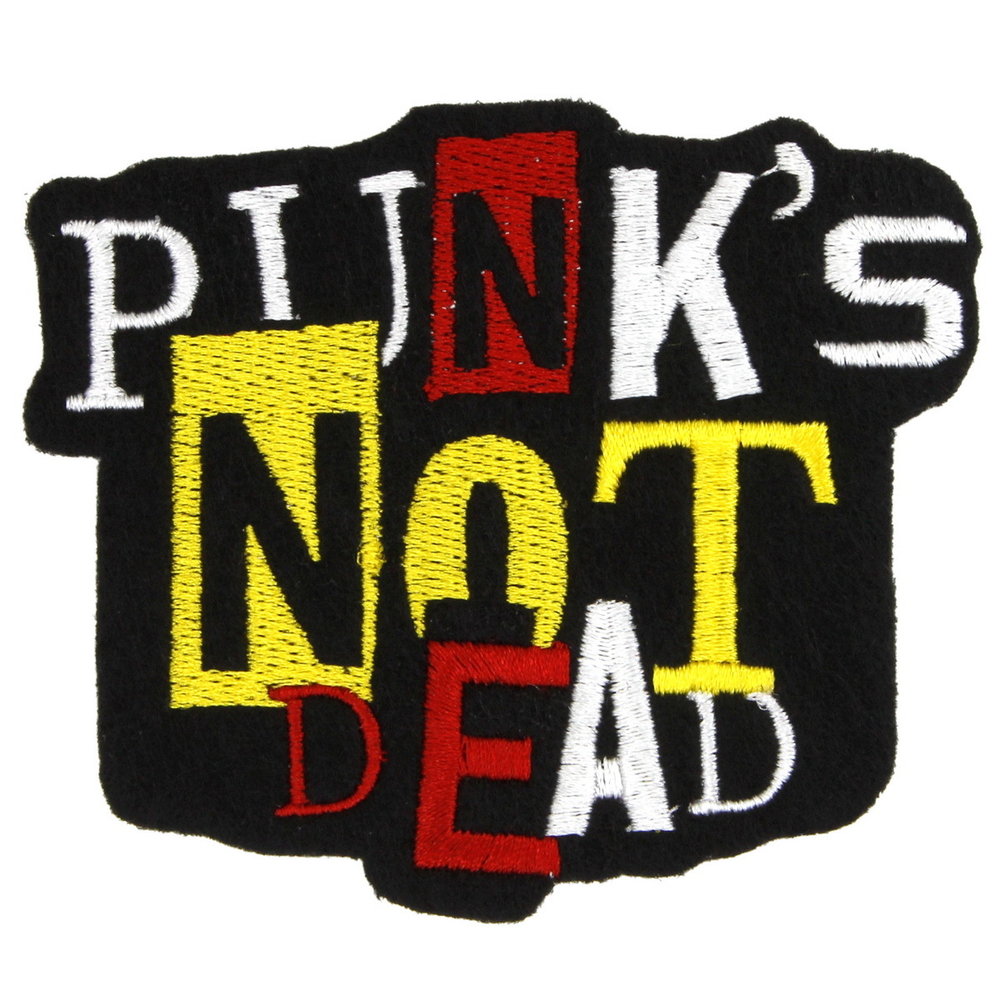 Нашивка с вышивкой Punk Not Dead