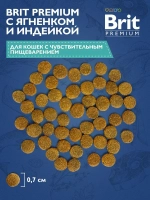 Сухой корм для кошек с чувствительным пищеварением Brit Premium Cat Sensitive ягненок и индейка 0,4кг