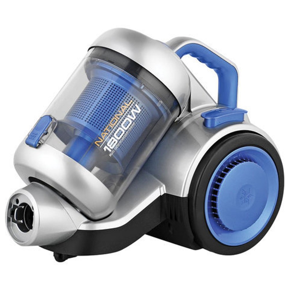 Пылесос NATIONAL NH-VC1851, с контейнером "циклон", 1800 Вт, мощность всасывания 360 Вт, синий/серебро
