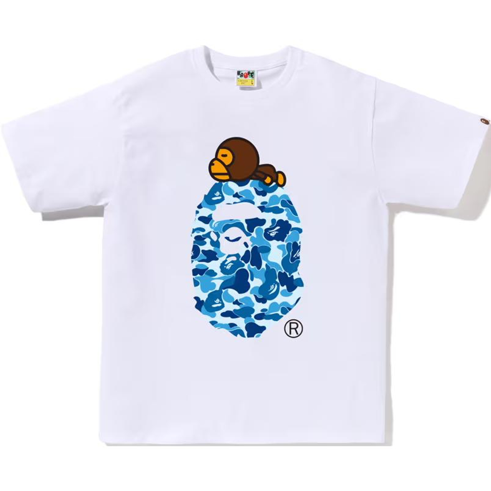 A Bathing Ape Abc Camo Milo On Big Ape Tee белый синий