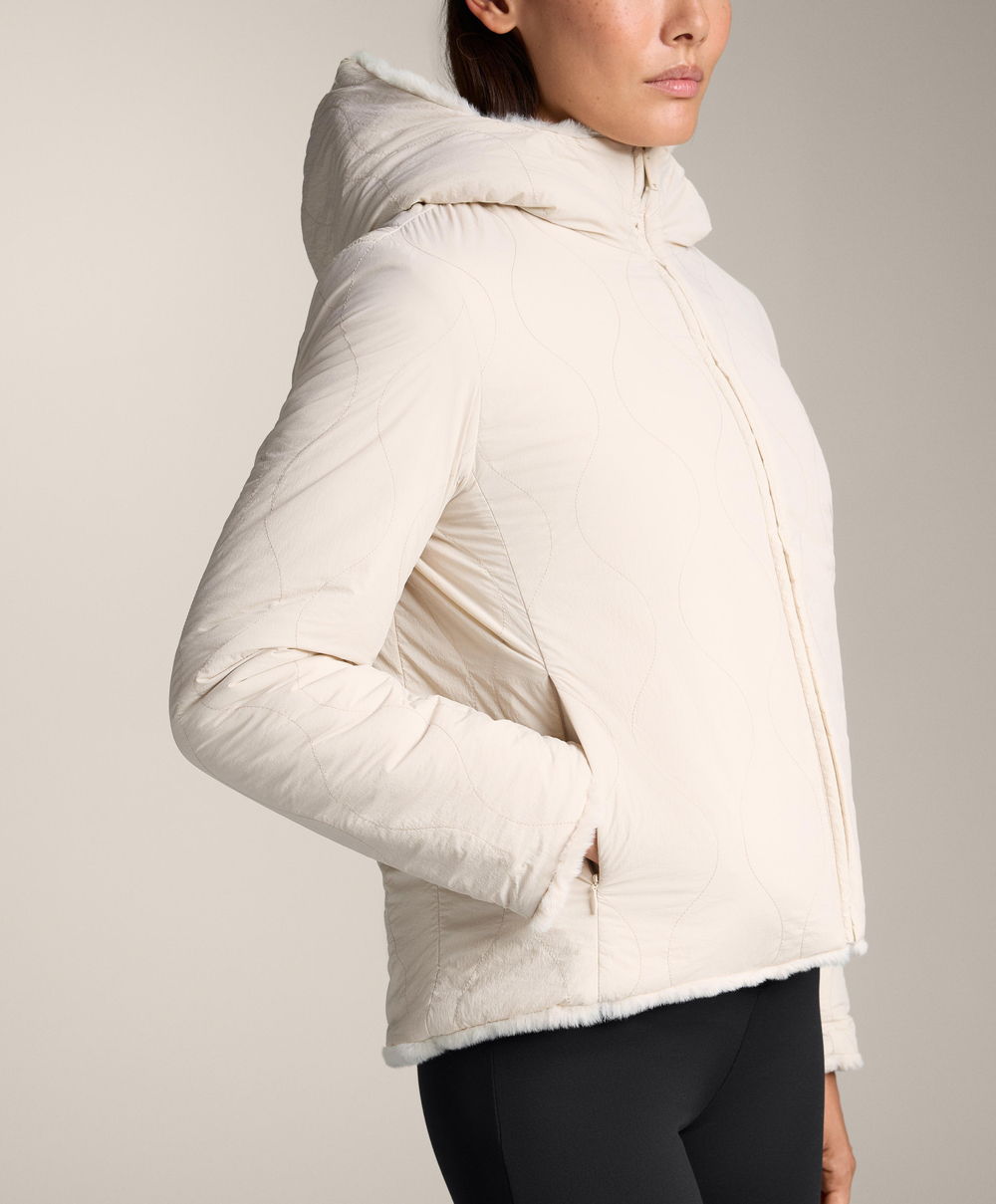 Oysho Двусторонняя утепленная куртка FELLEX® AEROGEL из искусственного меха, каменный