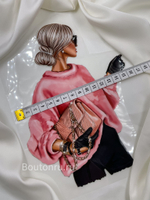 Термонаклейка девушка в розовом