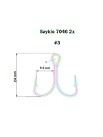 Крючки рыболовные Saikyo 7046BN 2X № 3 (5шт) тройник