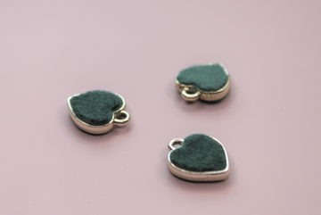 Подвеска сердце(мех) 12х19 мм зеленый