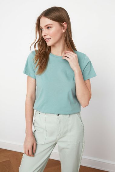 Qadın üçün qısa qol xaki köynək TWOSS20TS0133