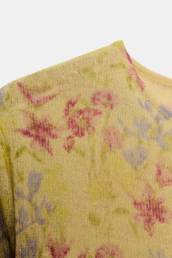 ZARA ТОП ИЗ ТРИКОТАЖА С ЦВЕТОЧНЫМ ПРИНТОМ, РАЗНОЦВЕТНЫЙ