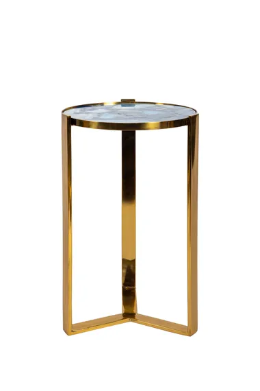 Кофейный столик Blue Agate gold L, Ø35х55 см