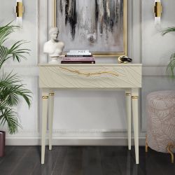 Консоль Арт Колор leaves Классик Голд Серый шелк