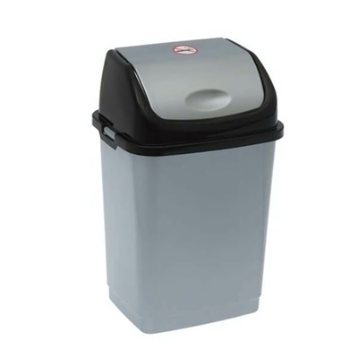 Ведро для мусора "Камелия", №3 18 л серебристый перламутр/черный РП-1013