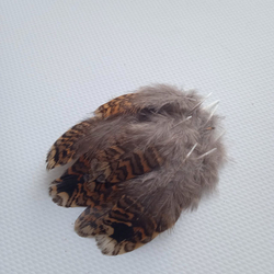 Перья вальдшнепа коричневые 6-9 см. 10 шт.