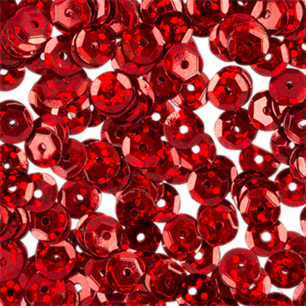 Пайетки "Zlatka",  6 мм 10 г, цв.03 красный