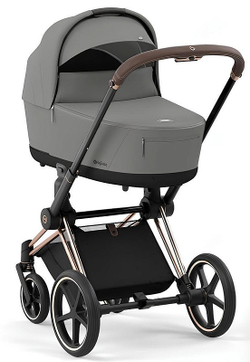 Коляска 3 в 1 Cybex Priam IV Rosegold complete и автокресло Aton B2 i-Size Dynamic Red Mirage Grey