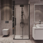 Душевой уголок Grossman Cosmo 100х100 300.K33.02.1010.21.00 профиль Черный матовый стекло прозрачное