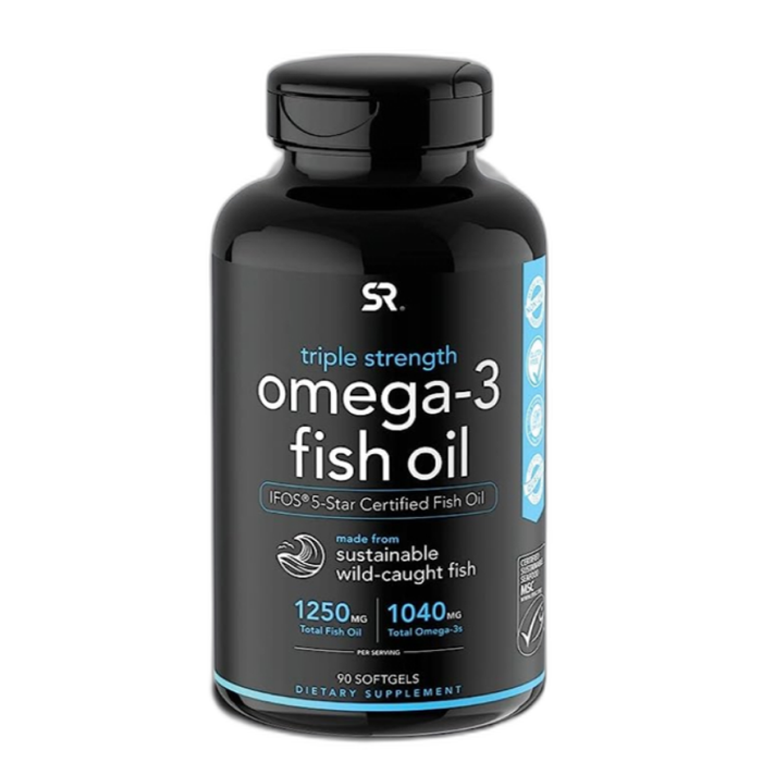 Рыбий жир с омега-3 тройная сила 1250 мг, Omega-3 Fish Oil AlaskOmega 1250mg, Sports Research, 90 капсул
