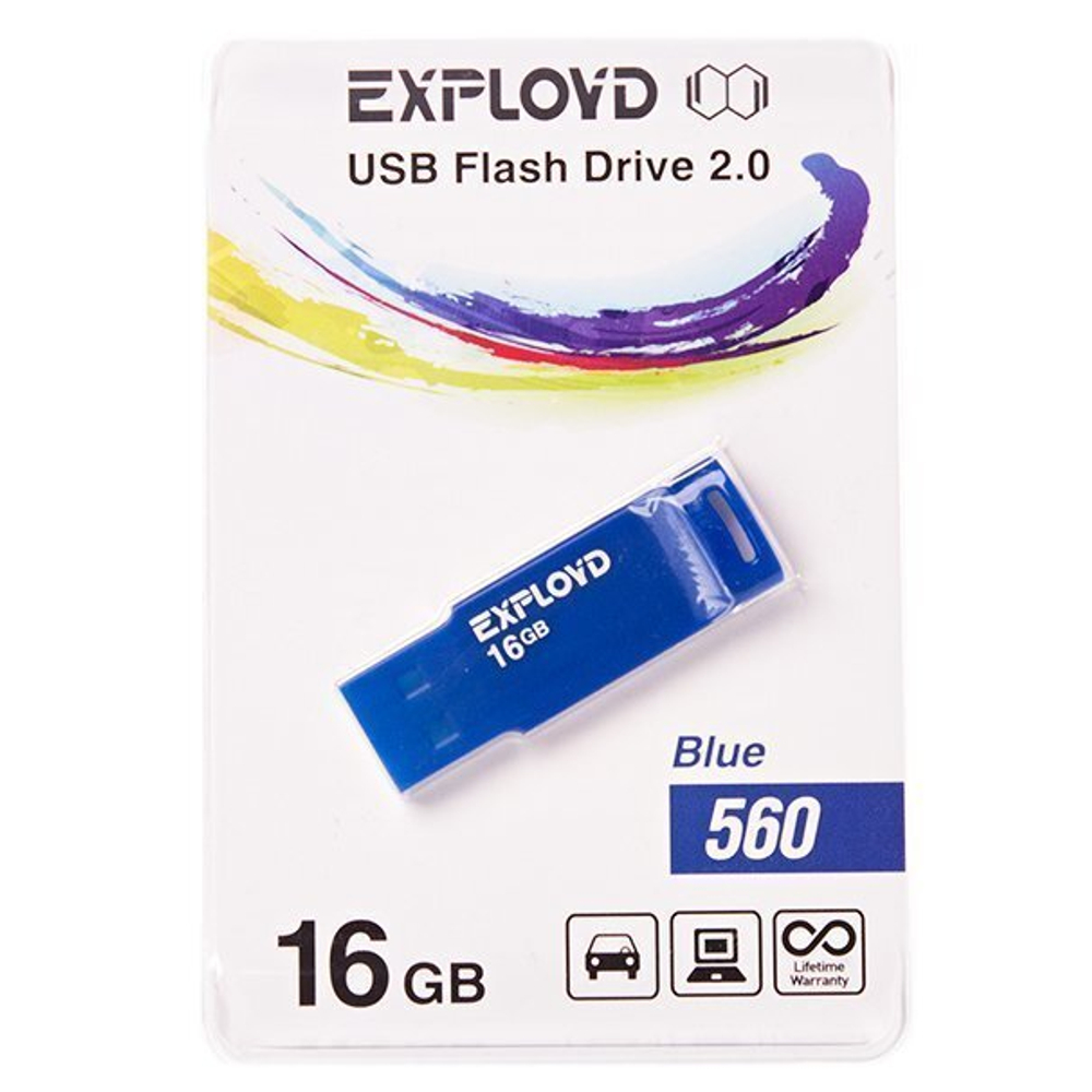 USB Флешка 16GB Exployd 560, USB 2.0, синяя