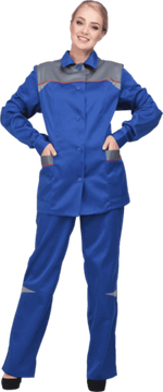 Костюм женский "Лада" брюки (василек/серый)