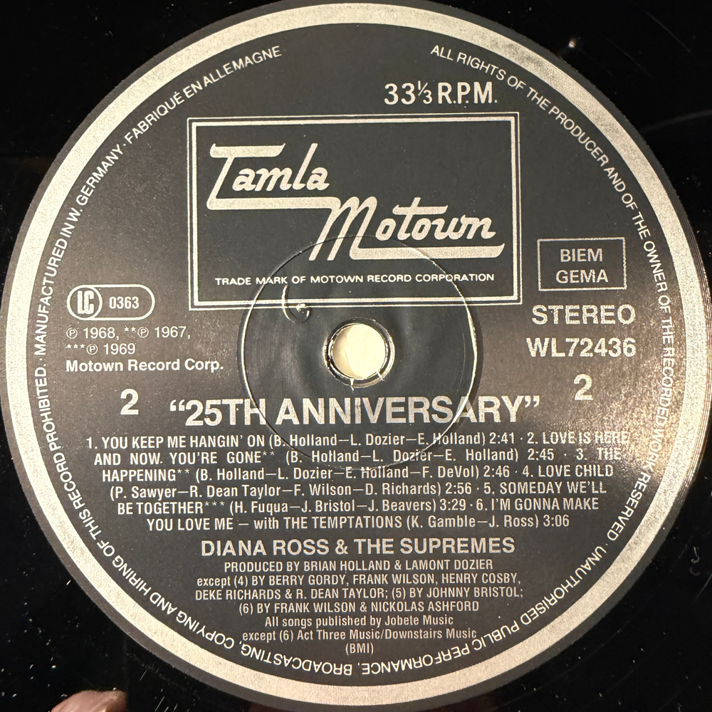 Diana Ross And The Supremes ‎– 25th Anniversary 3LP (Германия 1986г.)