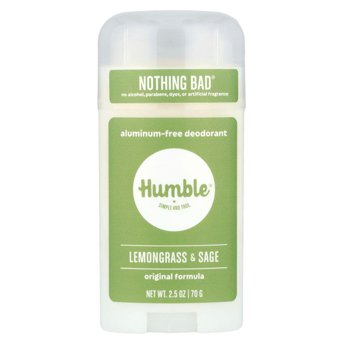 Humble Brands, Дезодорант без алюминия, лемонграсс и шалфей, 70 г (2,5 унции)