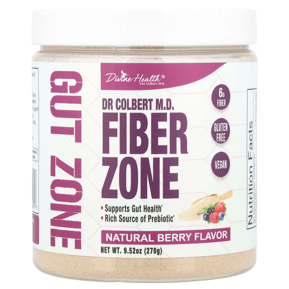 Divine Health, Dr. Coliber MD Fiber Zone, натуральные ягоды, 270 г (9,52 унции)