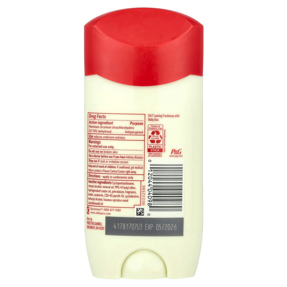 Old Spice, Антиперспирант и дезодорант, древесина с сандаловым деревом, 96 г (3,4 унции)