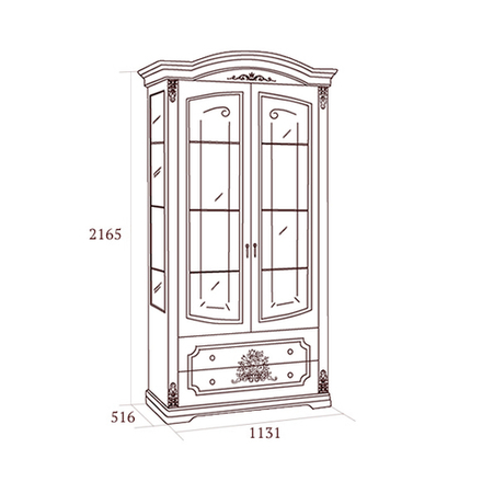 Floriana (Miass-Mebel) Витрина двухдверная для посуды