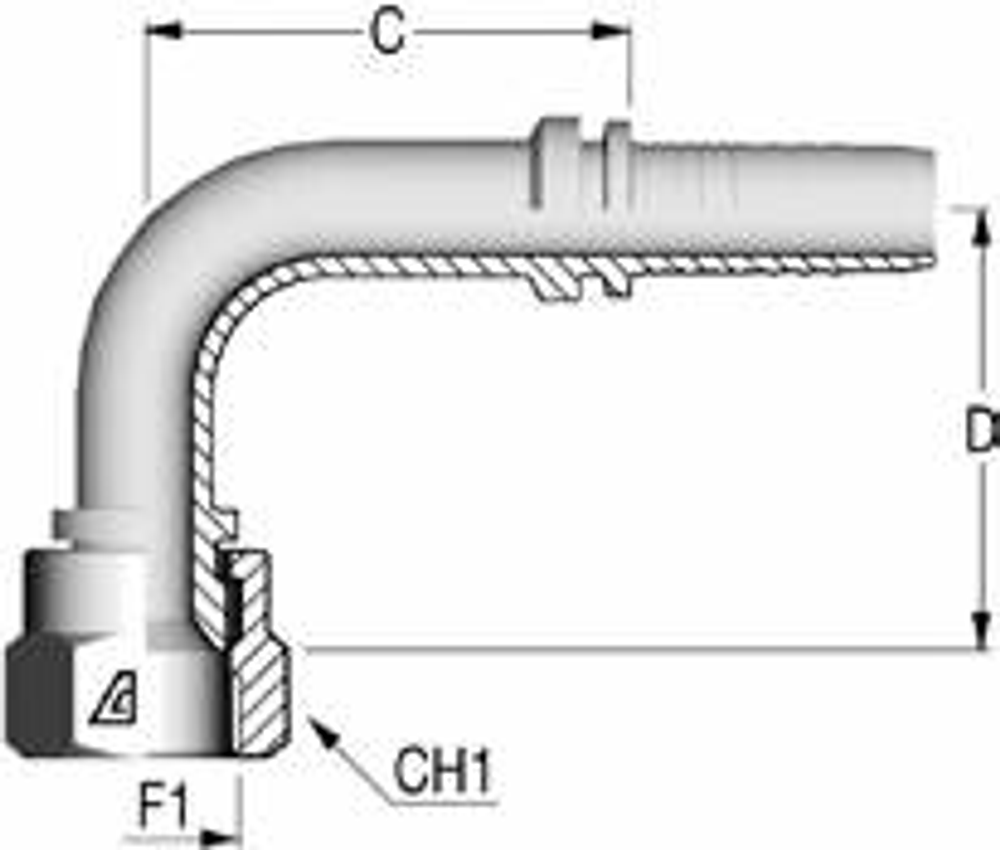 Фитинг DN 32 JIC (Г) 1.5/8 (90)