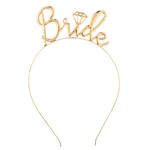 Ободок-корона из металла «BRIDE» в золотом цвете