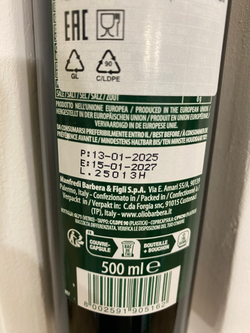 Оливковое масло BARBERA Selezione Unica  Extra Virgin 500 мл Италия