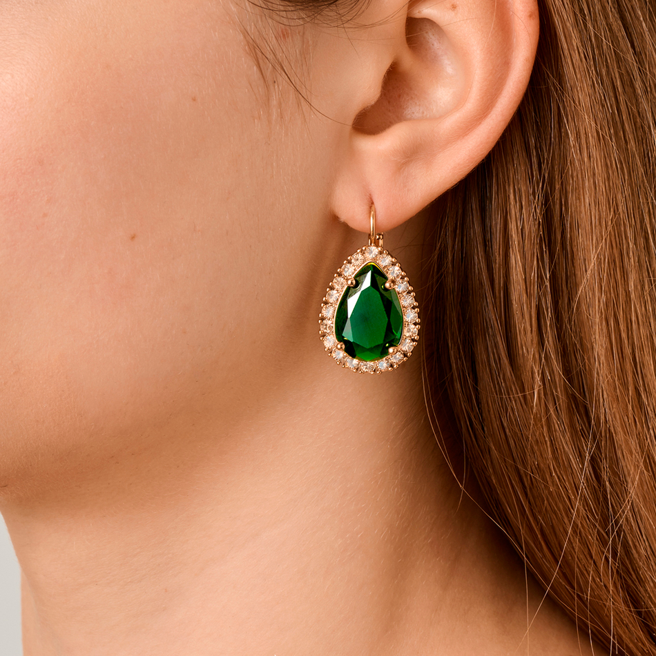Серьги Dyrberg Kern FIORA SG EMERALD GREEN/GOLDEN 450076