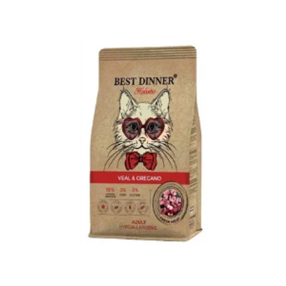 Сухой корм для кошек Best Dinner Cat Adult Holistic телятина с орегано 0,4кг