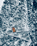 "Вязаный" плед из натурального меха рекс 200*150 см (серый сноутоп, окрас меха в два тона)