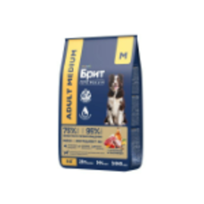 Корм для собак сухой BRIT PREMIUM с индейкой и телятиной для собак "Dog Adult Medium", 8 кг