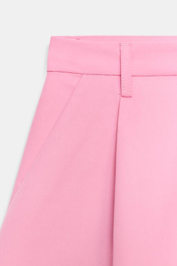 ZARA ШОРТЫ С ЗАЩИПАМИ — ZW COLLECTION, РОЗОВЫЙ