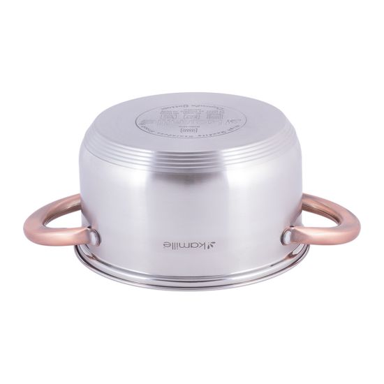 Кастрюля 2 л. из нержавеющей стали Kamille KM-4931 с медными ручками