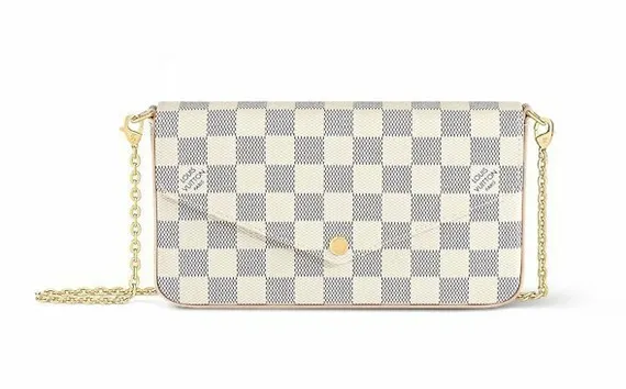 Клатч Louis Vuitton Felicie канва Damier Azur светло-серый