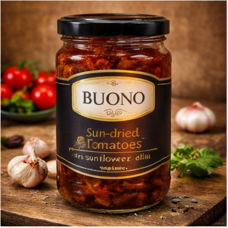 Вяленые томаты в подсолнечном масле Buono, 370 мл (Греция)
