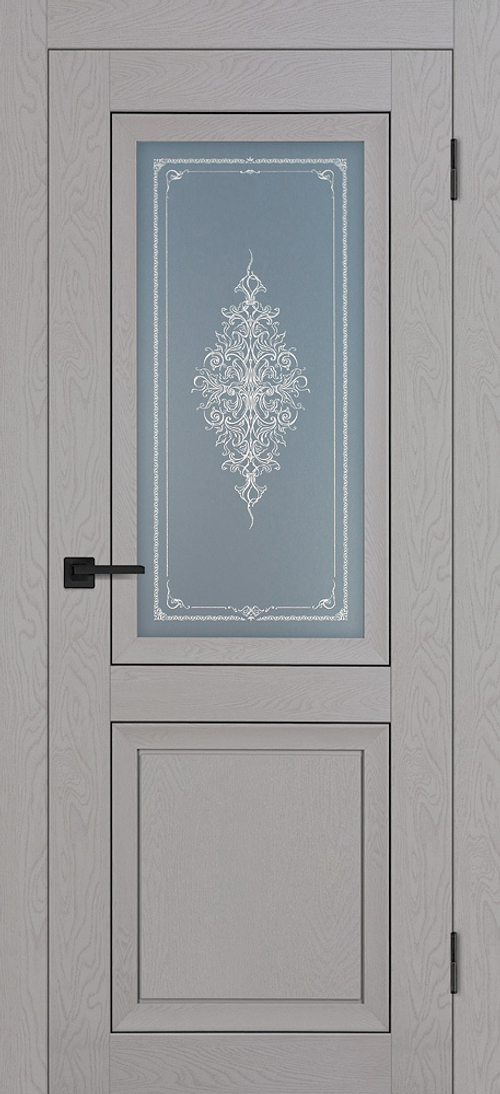 Дверь PST-27 / Цвет серый ясень / Сатинат графит закаленный Кристалайз / Двери PROFILO PORTE