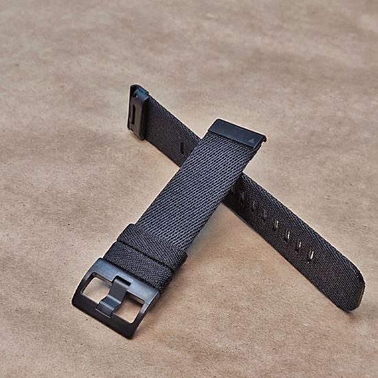 Ремешок нейлоновый 22 мм жакардовое плетение для Garmin MARQ / Epix / Fenix (47 мм) (Черный)