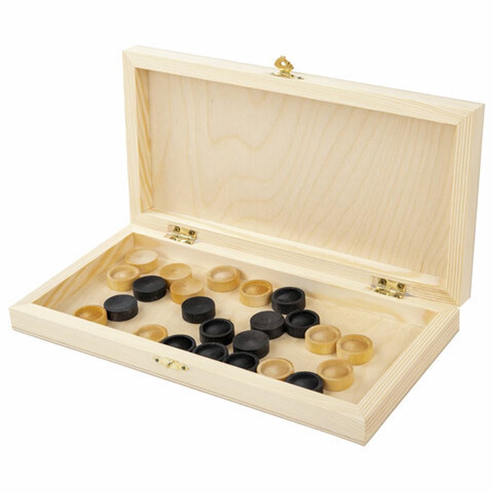 Шашки классические деревянные, лакированные, доска 29х29 см, ЗОЛОТАЯ СКАЗКА, 664673