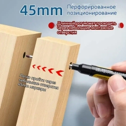 Маркер строительный разметочный перманентный, с длинным наконечником 45мм + чернила для маркера,3 шт