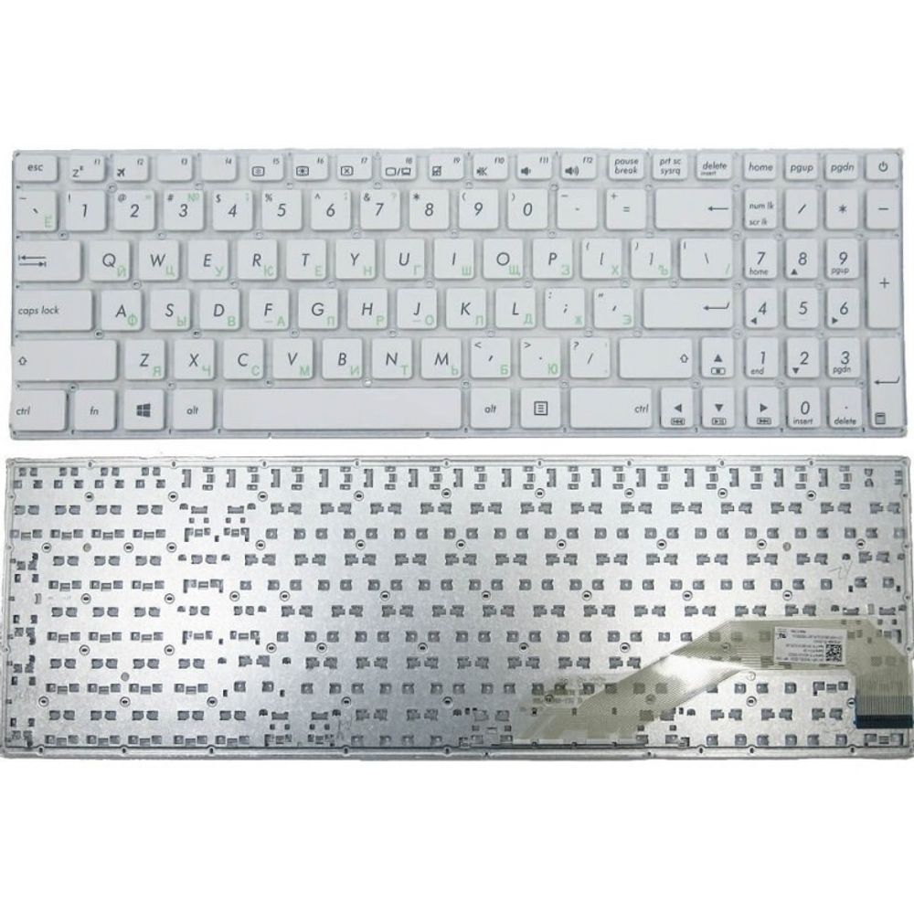 Клавиатура для ноутбука Asus X540, R540, X540L, X540LA, X540CA, X540SA белая, без рамки